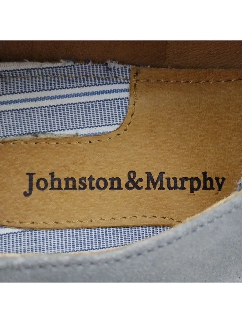 Johnston & Murphy Men's Grey Suede Leather Upper Lace Up Low Heel Oxford Shoe